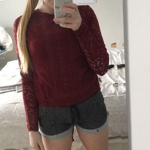 holister lace shirt with built in cami